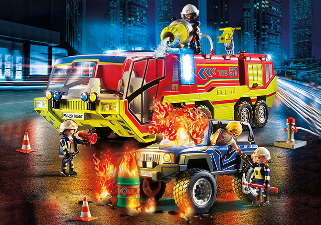 お手軽価格で贈りやすい プレイモービル 70935 レスキュー はしご消防車 Playmobil Rescue Fire Engine with  Tower Ladder